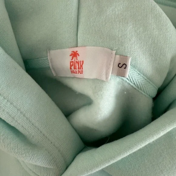 Pink Palm Puff Classic Puff Hoodie in Mint Breeze size Small - Picture 9 of 10